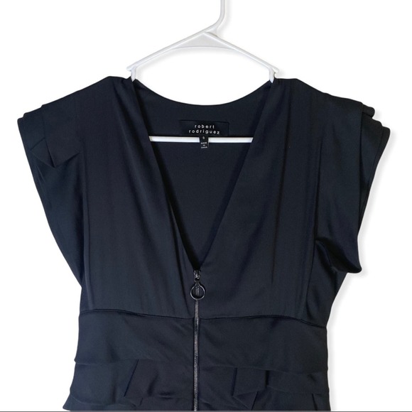 Robert Rodriguez Ruffle Zip Front Sleeveless Mini Dress sz 0 Bodycon - Picture 8 of 15